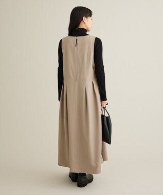 CRAFT STANDARD BOUTIQUE Vネックウェストタックジャンパースカート Light Beige