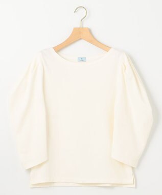 組曲 L ミニ裏毛ボリュームタックスリーブ カットソー アイボリー系