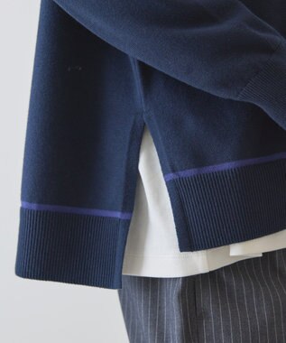 AMERICAN HOLIC バイカラークルーネックニットプルオーバー Navy