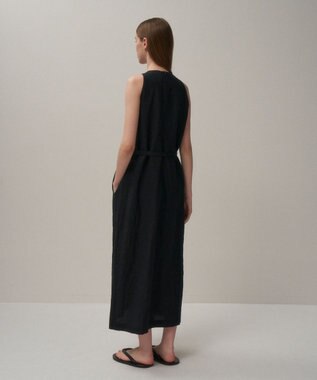 ATON CRISPY LINEN | タンクトップドレス BLACK