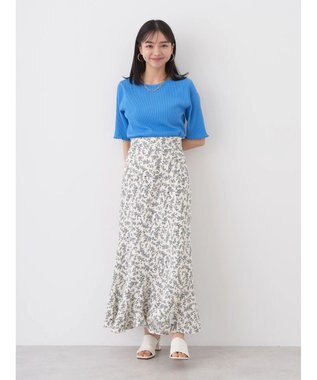 earth music&ecology エアリーエスカルゴスカート Flower