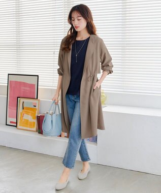 Tiaclasse タックヨーク着流しパフスリ－ブコート ベージュ