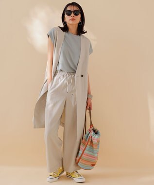 UNFILO L 【Oggi 6月号掲載】BEAUTY FORM フレンチスリーブTシャツ グリーン