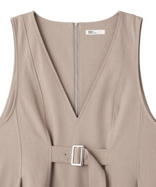 CRAFT STANDARD BOUTIQUE Vネックウェストタックジャンパースカート Light Beige
