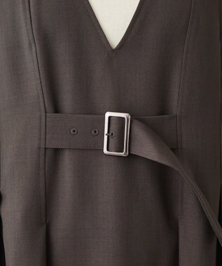 CRAFT STANDARD BOUTIQUE Vネックウェストタックジャンパースカート Dark Gray