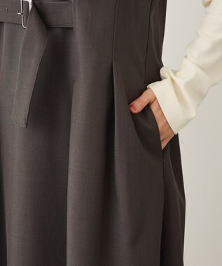 CRAFT STANDARD BOUTIQUE Vネックウェストタックジャンパースカート Dark Gray