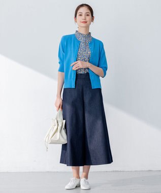 組曲 【大人気シリーズ】ギャザーライトデシン ブラウス 【WEB限定】ブルー系9