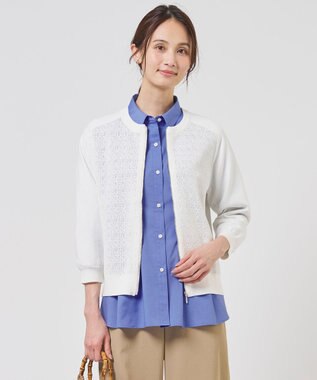 J.PRESS LADIES S Lace Jacquard ニット ブルゾン