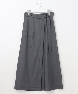 自由区 L 【カタログ掲載・接触冷感・UVカット・洗える】デニムライクボトムフレア スカート インディゴ