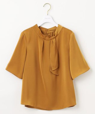 ANY SIS L 【洗える】トロミサテンボウ ブラウス マスタード