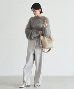 russet 《WEB限定》エンボスモノグラム ソフトレザー2WAYミニトートバッグ(CE-1672-WEB) GrayBeige