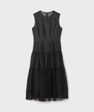 GRACE CONTINENTAL ストライプレースフレアドレス ブラック