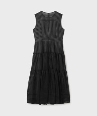 GRACE CONTINENTAL ストライプレースフレアドレス ブラック