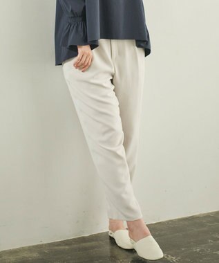 #Newans 【洗える】ジョーゼットテーパードパンツ ホワイト系