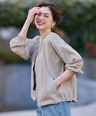 ANY 【洗濯機可能/接触冷感/UVケア/イージーケア】清涼リラックスブルゾン グレージュ