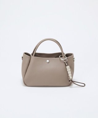 TOPKAPI 【Breath TOPKAPI】シュリンクレザー ショルダー付き ミニ トートバッグ / チャーム付き グレージュ