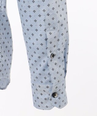 JOSEPH ABBOUD 【キングサイズ】JCヘリンボーンプリント　シャツ サックスブルー系5