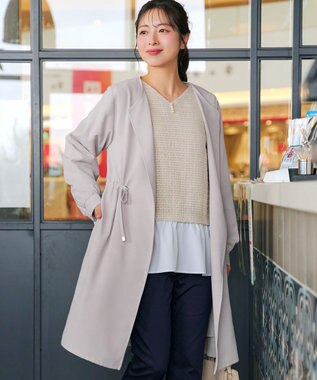 Tiaclasse タックヨーク着流しパフスリ－ブコート グレージュ