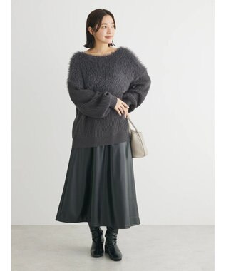 Green Parks ・Ｐｅｔｉｔ　Ｆｌｅｕｒ　シャギーキリカエニット Charcoal Gray