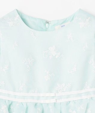 ANY KIDS 総刺繍 花柄ワンピース ミント