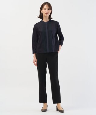 J.PRESS LADIES レースコンビ ボウタイ カットソー ネイビー系