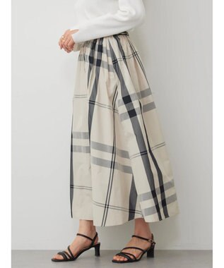 AMERICAN HOLIC チェックメモリーフレアスカート Check Ivory