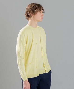 JOSEPH HOMME リネンナイロンプレーン　Ｖネックカーディガン イエロー系