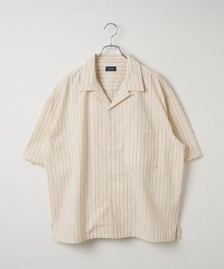 WEGO 【ユニセックス着用アイテム/手洗い可/SETUP可】リネンレーヨンオープンカラーシャツ（S） オフホワイト