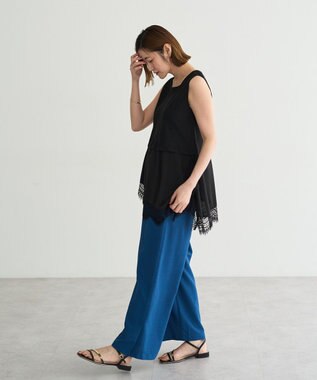 YECCA VECCA 【UVカット】サラサライージーワイドパンツ Blue