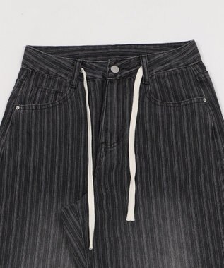 WEGO ドロストストライプブラストデニム ブラック
