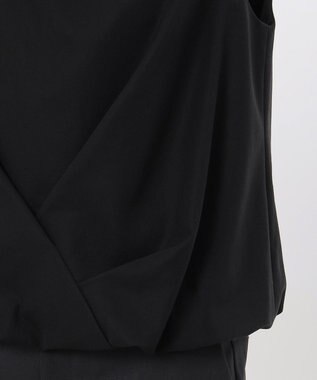 23区 L 【エステータ】コットンダブルクロス ノースリーブブラウス ブラック系