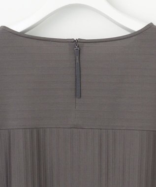 自由区 【洗える】ストレッチシャーティング5分袖 ブラウス スレート