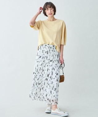 ANY アートドットプリントスカート オフベース