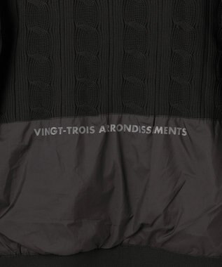 23区GOLF 【MEN】ケーブルジップアップカーディガン　防風裏地付き ブラック系