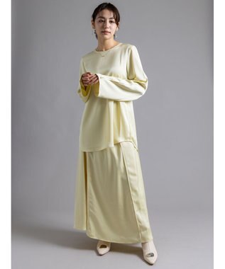 Te chichi 【Atelier Bonheur】サテンロングスカート(セットアップ可)《2025winter catalog item》 イエロー