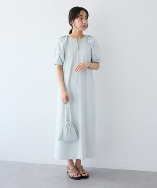 CRAFT STANDARD BOUTIQUE ポーチ付きバルーンスリーブワンピース Light Blue