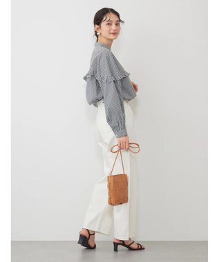 AMERICAN HOLIC フリルバンドカラーシャツ Gingham Check