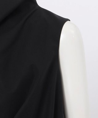 23区 L 【エステータ】コットンダブルクロス ノースリーブブラウス ブラック系