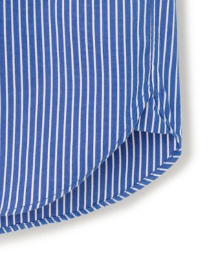 J.PRESS YORK STREET 【UNISEX】ストライプ バンドカラーシャツ ブルー系1