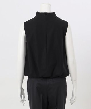 23区 L 【エステータ】コットンダブルクロス ノースリーブブラウス ブラック系