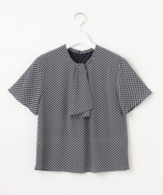 J.PRESS LADIES 【2WAY】幾何プリント ボウタイ カットソー ネイビー系5