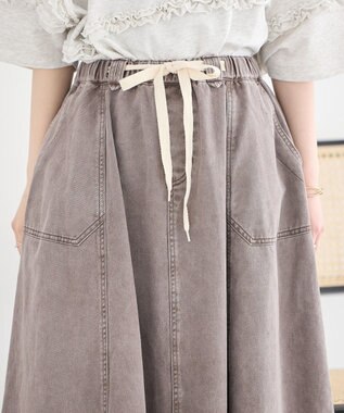 earth music&ecology デニムフレアスカート Brown