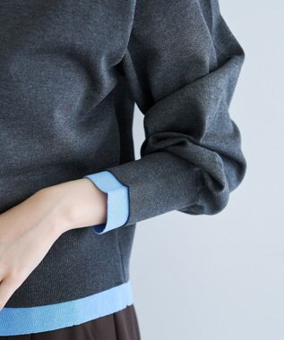 YECCA VECCA 2wayレイヤードクルーネックカーディガン Charcoal Gray