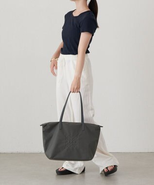 russet ＜390g/撥水性あり＞天ファスナー付きコーデュラナイロントートバッグ(CE-1560) Gray