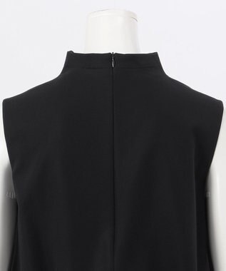 23区 L 【エステータ】コットンダブルクロス ノースリーブブラウス ブラック系