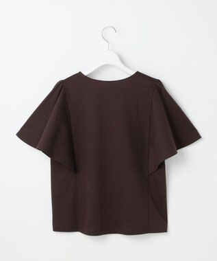 ANY SIS S 【シルクタッチさら魅せTシャツ】袖フレア プルオーバー ブラウン