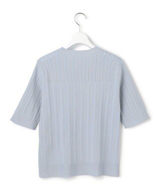 ICB L レースパターン ニット サックスグレー