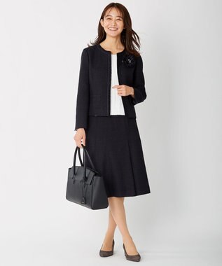 J.PRESS LADIES ファンシーツイード スカート ネイビー系