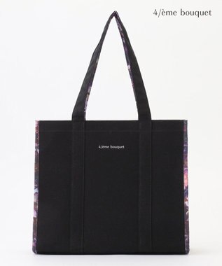 自由区 【カトリエムブーケ】Sac a fleurs プリントバッグ ブラック