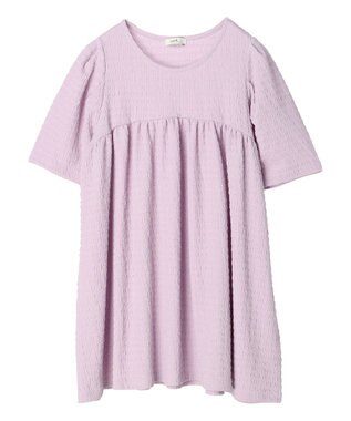earth music&ecology ジャガードギャザーチュニック Light Purple